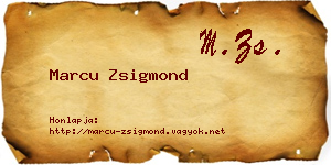 Marcu Zsigmond névjegykártya
